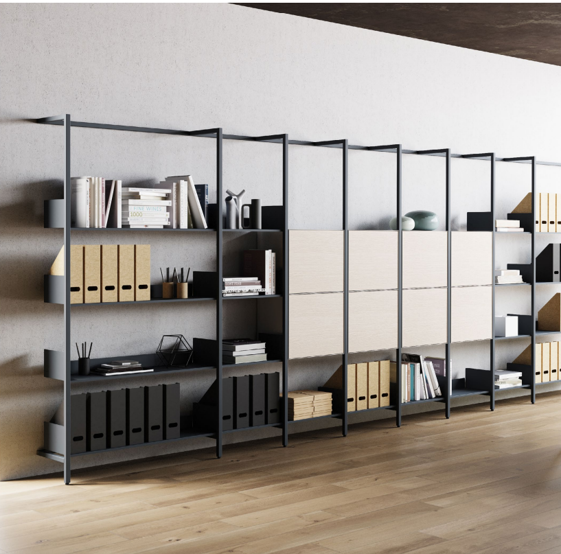 Librerie metallo/legno - Arcadia Ufficio - Librerie Compis - Essenza - Cubo