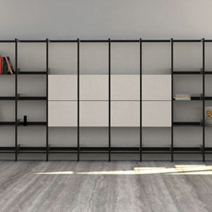 Compis bookcase with anthracite metal structure