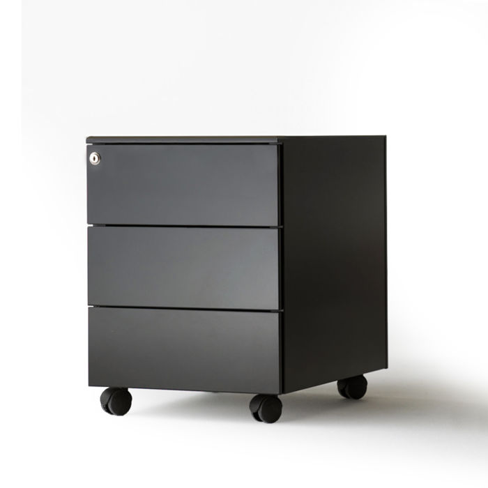Black Metal chest of drawers with lock